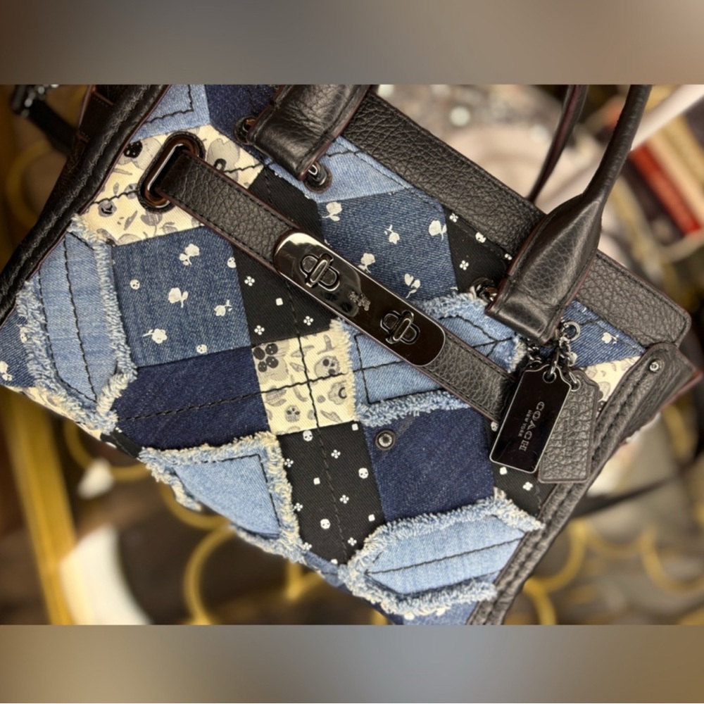 Coach 2016 Swagger 27 Denim Patchwork Leather Tot… - image 2